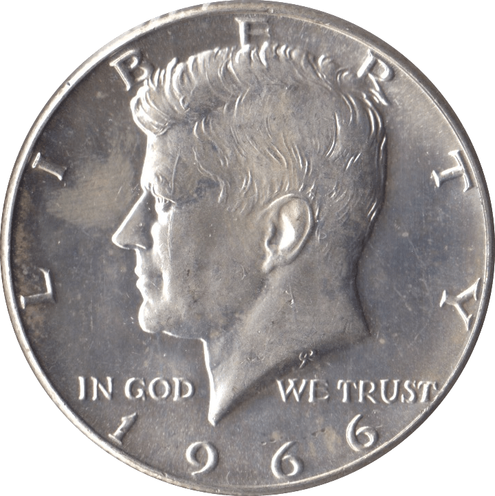 1966 SILVER HALF DOLLAR USA - SILVER WORLD COINS - Cambridgeshire Coins