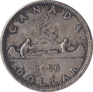 1966 SILVER ONE DOLLAR CANADA - SILVER WORLD COINS - Cambridgeshire Coins