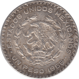 1966 SILVER ONE PESO MEXICO - WORLD SILVER COINS - Cambridgeshire Coins