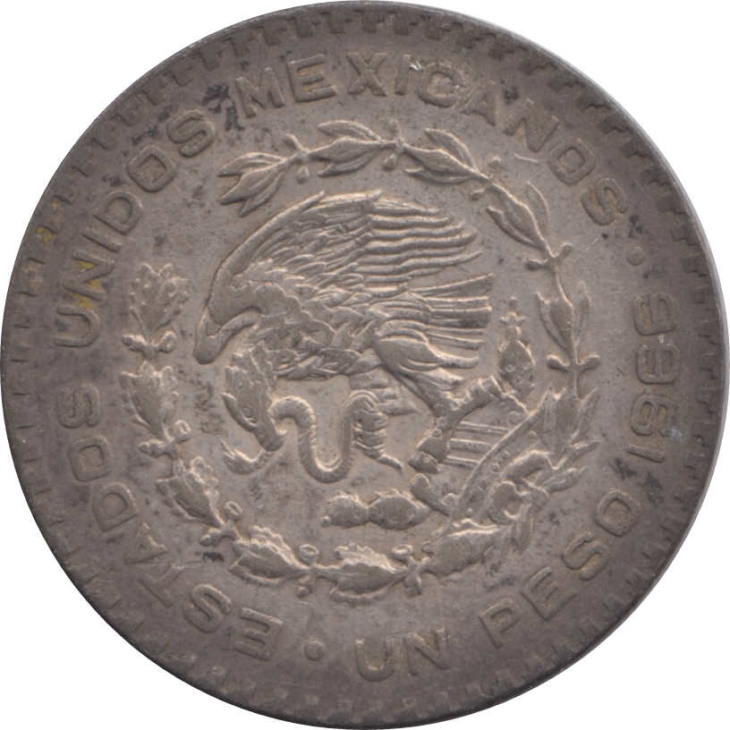 1966 SILVER ONE PESO MEXICO - WORLD SILVER COINS - Cambridgeshire Coins