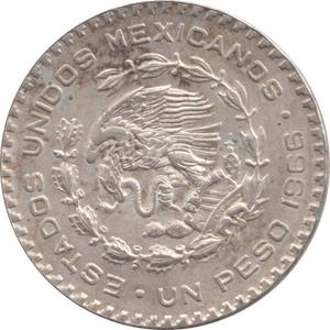 1966 SILVER TWO PESO MEXICO - WORLD SILVER COINS - Cambridgeshire Coins