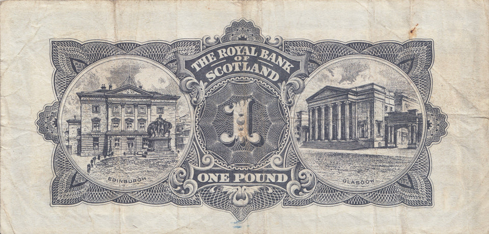 1966 THE ROYAL BANK OF SCOTLAND ONE POUND REF SCOT-54 - SCOTTISH BANKNOTES - Cambridgeshire Coins