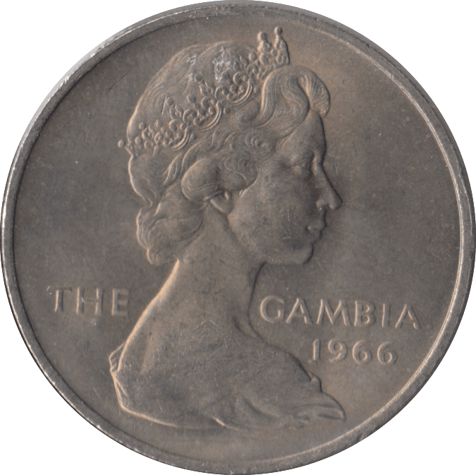 1966 TWO SHILLINGS GAMBIA - WORLD COINS - Cambridgeshire Coins