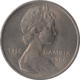 1966 TWO SHILLINGS GAMBIA - WORLD COINS - Cambridgeshire Coins
