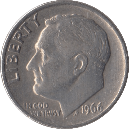 1966 USA ONE DIME - WORLD COINS - Cambridgeshire Coins