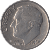 1966 USA ONE DIME - WORLD COINS - Cambridgeshire Coins