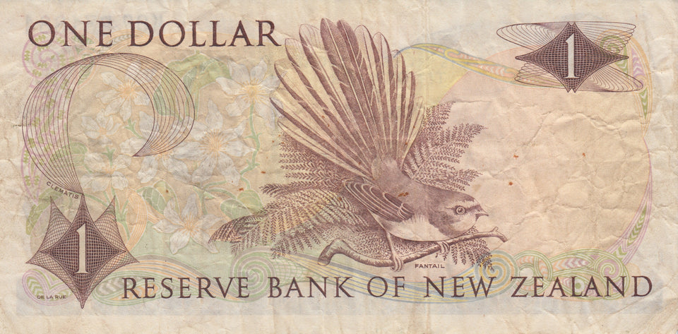 1967-1981 ONE DOLLAR BANKNOTE NEW ZEALAND REF 937 - World Banknotes - Cambridgeshire Coins