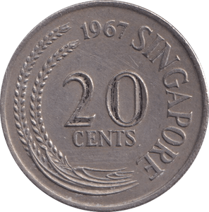1967 20 CENTS SINGAPORE - WORLD COINS - Cambridgeshire Coins