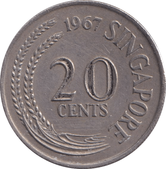 1967 20 CENTS SINGAPORE - WORLD COINS - Cambridgeshire Coins