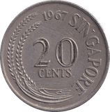 1967 20 CENTS SINGAPORE - WORLD COINS - Cambridgeshire Coins
