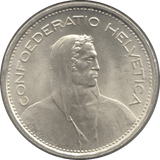 1967 5 SILVER SWISS FRANCS - SILVER WORLD COINS - Cambridgeshire Coins