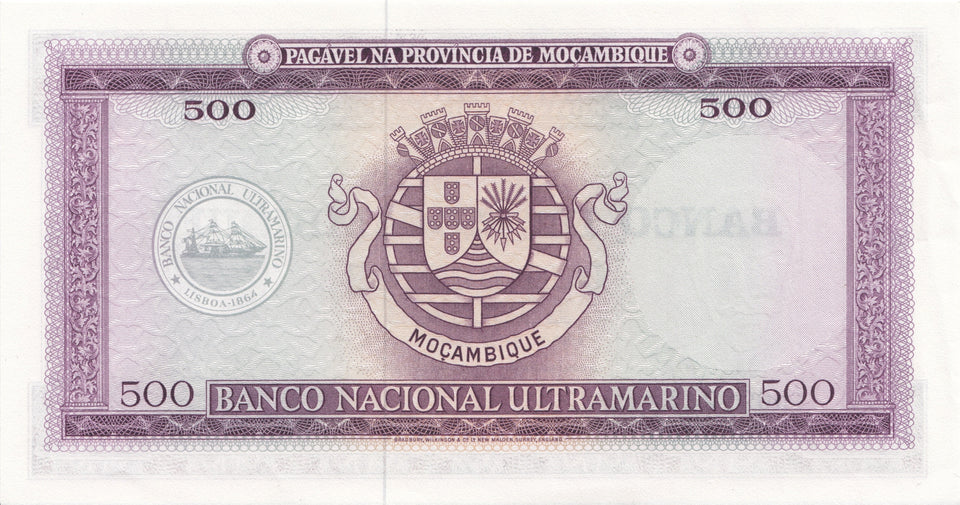 1967 500 ESCUDOS BANKNOTE MOZAMBIQUE REF 1186 - World Banknotes - Cambridgeshire Coins