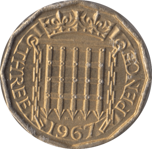 1967 BRASS THREEPENCE ( BU ) - Threepence - Cambridgeshire Coins