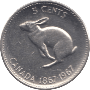 1967 CANADA FIVE CENTS - WORLD COINS - Cambridgeshire Coins