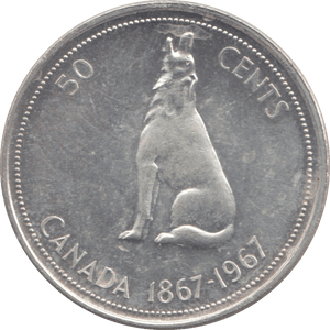1967 CANADA SILVER 50 CENTS - WORLD SILVER COINS - Cambridgeshire Coins