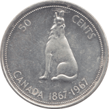 1967 CANADA SILVER 50 CENTS - WORLD SILVER COINS - Cambridgeshire Coins