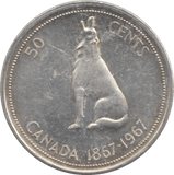 1967 CANADA SILVER 50 CENTS - WORLD SILVER COINS - Cambridgeshire Coins