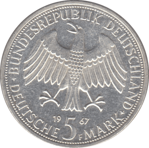 1967 GERMANY SILVER 5 MARKS ( UNC ) - SILVER WORLD COINS - Cambridgeshire Coins