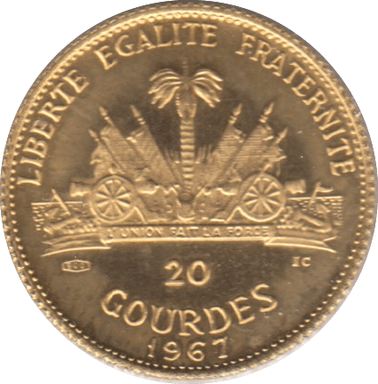 1967 GOLD HAITI 20 GOURDES - Gold World Coins - Cambridgeshire Coins