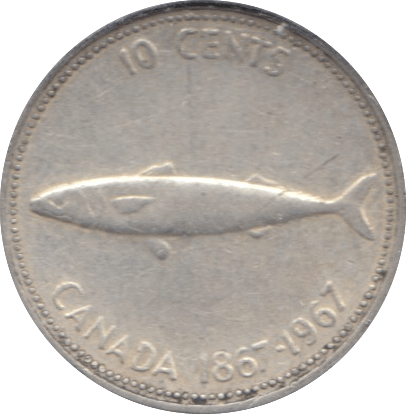1967 SILVER 10 CENTS CANADA - SILVER WORLD COINS - Cambridgeshire Coins