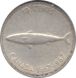 1967 SILVER 10 CENTS CANADA - SILVER WORLD COINS - Cambridgeshire Coins