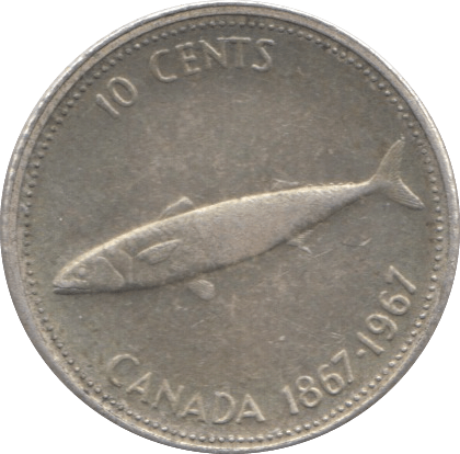 1967 SILVER 10 CENTS CANADA - SILVER WORLD COINS - Cambridgeshire Coins
