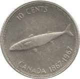 1967 SILVER 10 CENTS CANADA - SILVER WORLD COINS - Cambridgeshire Coins