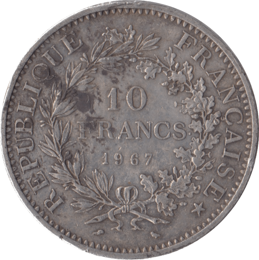 1967 SILVER 10 FRANCS FRANCE - SILVER WORLD COINS - Cambridgeshire Coins