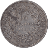 1967 SILVER 10 FRANCS FRANCE - SILVER WORLD COINS - Cambridgeshire Coins