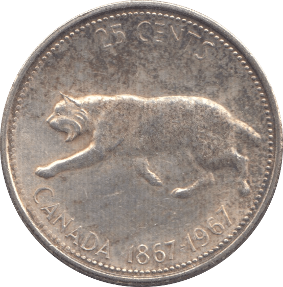 1967 SILVER 25 CENTS CANADA ( UNC ) - SILVER WORLD COINS - Cambridgeshire Coins