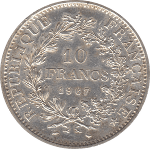 1967 SILVER FRANCE 10 FRANCS ( UNC ) - SILVER WORLD COINS - Cambridgeshire Coins