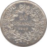 1967 SILVER FRANCE 10 FRANCS ( UNC ) - SILVER WORLD COINS - Cambridgeshire Coins