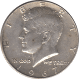1967 SILVER HALF DOLLAR USA - SILVER WORLD COINS - Cambridgeshire Coins