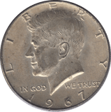 1967 SILVER HALF DOLLAR USA - SILVER WORLD COINS - Cambridgeshire Coins