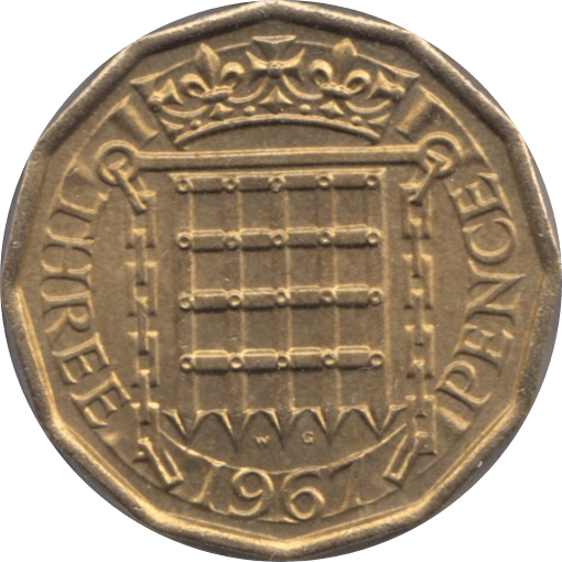 1967 THEEPENCE ( UNC ) 1 - Threepence - Cambridgeshire Coins