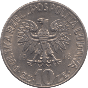 1968 10 ZLOTY POLAND - WORLD COINS - Cambridgeshire Coins