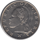 1968 25 CENTS LIBERIA - WORLD COINS - Cambridgeshire Coins