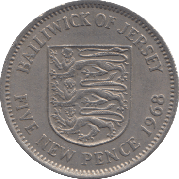 1968 FIVE NEW PENCE JERSEY - WORLD COINS - Cambridgeshire Coins