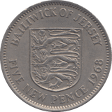 1968 FIVE NEW PENCE JERSEY - WORLD COINS - Cambridgeshire Coins