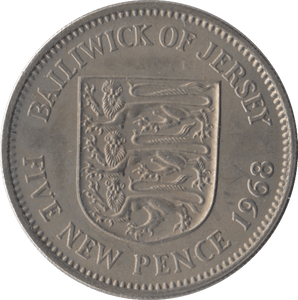 1968 FIVE PENCE JERSEY ( UNC ) - WORLD COINS - Cambridgeshire Coins