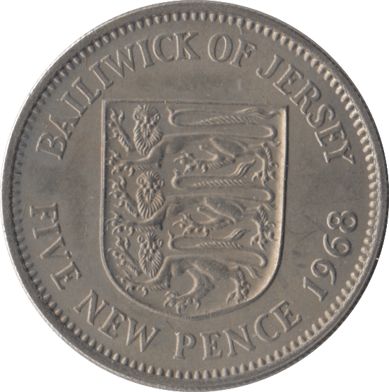 1968 FIVE PENCE JERSEY ( UNC ) - WORLD COINS - Cambridgeshire Coins
