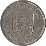 1968 FIVE PENCE JERSEY ( UNC ) - WORLD COINS - Cambridgeshire Coins