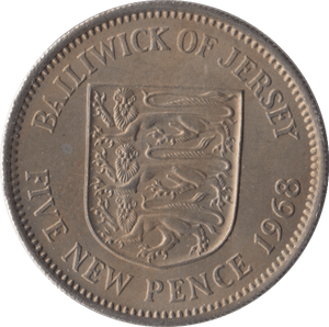 1968 FIVE PENCE JERSEY ( UNC ) - WORLD COINS - Cambridgeshire Coins