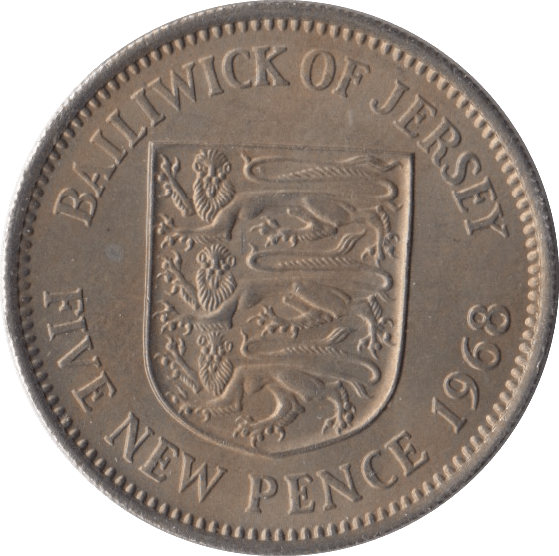 1968 FIVE PENCE JERSEY ( UNC ) - WORLD COINS - Cambridgeshire Coins