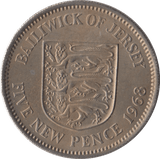 1968 FIVE PENCE JERSEY ( UNC ) - WORLD COINS - Cambridgeshire Coins
