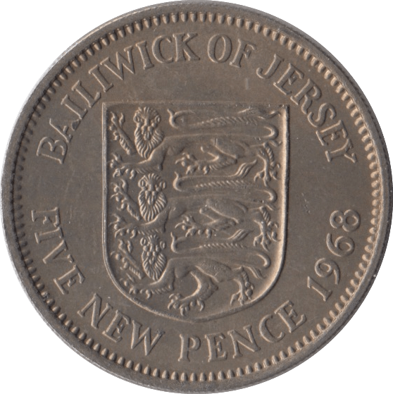 1968 FIVE PENCE JERSEY ( UNC ) - WORLD COINS - Cambridgeshire Coins