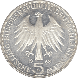 1968 GERMANY SILVER 5 MARKS ( UNC ) - SILVER WORLD COINS - Cambridgeshire Coins