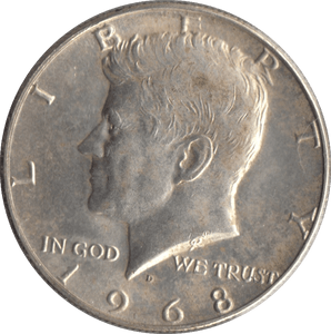 1968 HALF DOLLAR USA - SILVER WORLD COINS - Cambridgeshire Coins