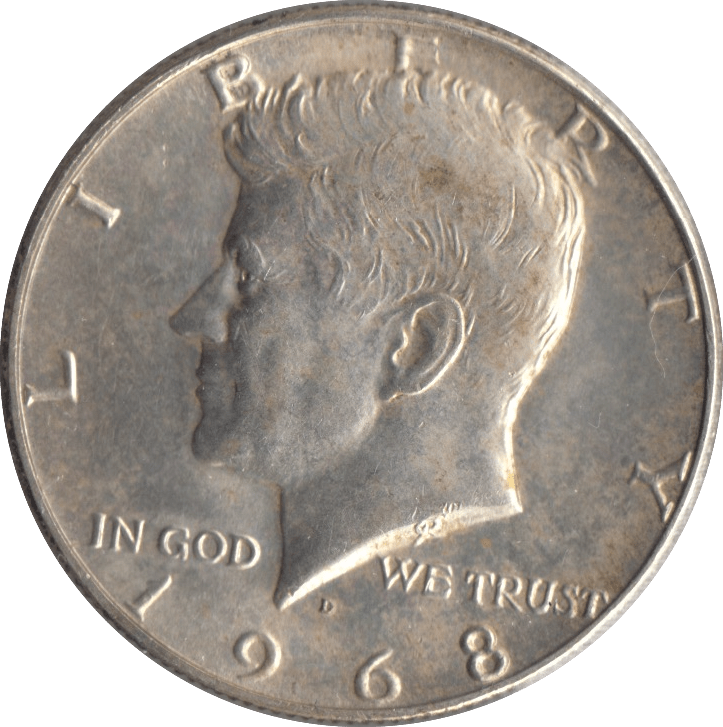 1968 HALF DOLLAR USA - SILVER WORLD COINS - Cambridgeshire Coins