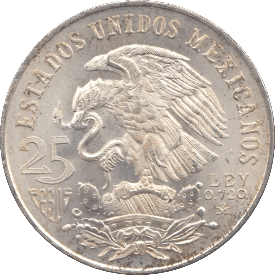 1968 MEXICO SILVER 25 PESOS 2 - WORLD COINS - Cambridgeshire Coins